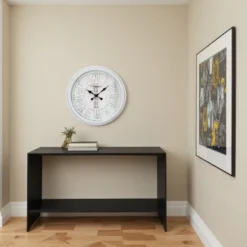 FURNIinspire Wall Clocks 20inch Round Living Room Decorative Roman Numeral Hanging Clock, Timepiece Vintage Wall Decor, Grey, 20"*20"*2.25" -Outdoor Kitchen & Living GUEST bebc7bc6 6078 41f0 b4ce 6ed48fd34cb1