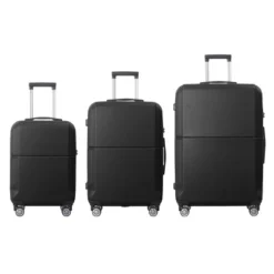 FURNIinspire Bag And Luggage Sets 3 Piece Rolling Luggage, Travel Hard Suitcase With Wheels, Stylish Suitcase Set, Black, 21.06"*11.81"*30.31" 11 FURNIinspire Bag And Luggage Sets 3 Piece Rolling Luggage, Travel Hard Suitcase With Wheels, Stylish Suitcase Set, Black, 21.06"*11.81"*30.31" -Outdoor Kitchen & Living GUEST bf61c277 4f27 4562 bb3a a02b0f128d94