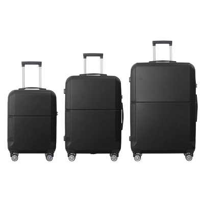 FURNIinspire Bag And Luggage Sets 3 Piece Rolling Luggage, Travel Hard Suitcase With Wheels, Stylish Suitcase Set, Black, 21.06"*11.81"*30.31" 7 FURNIinspire Bag And Luggage Sets 3 Piece Rolling Luggage, Travel Hard Suitcase With Wheels, Stylish Suitcase Set, Black, 21.06"*11.81"*30.31" - Image 5