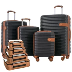 FURNIinspire Bag And Luggage Sets 4 Piece Luggage Set, Carry On Luggage Suitcase With 4 Packing Cubes, Travel Luggage, Black, 16.69"*12.4"*29.72" -Outdoor Kitchen & Living GUEST bf7c65e5 88d6 4d24 bc5f a7179c5ed6dd