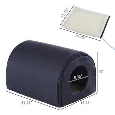 FURNIinspire Pet Crates And Houses Portable Heated Cat Bed Waterproof Pet House, Indoor Comfy Folding Cat House, Blue, 21.25"*15.74"*15" 4 FURNIinspire Pet Crates And Houses Portable Heated Cat Bed Waterproof Pet House, Indoor Comfy Folding Cat House, Blue, 21.25"*15.74"*15" - Image 2