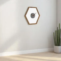 FURNIinspire Decorative Wall Clocks Indoor Silent Wooden Frame Living Room Wall Clock Timepiece For Bed Room, Home Decor, Yellow, 30"*30"*2.25" -Outdoor Kitchen & Living GUEST c2d09cff 1189 4e1c 875f e498113c1135