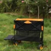 Furniinspire Wheelbarrows And Lawn Carts Big Large Capacity Folding Cart, Extra Long Extender Wagon Cart, Black And Orange, 53“*20"*51" -Outdoor Kitchen & Living GUEST c3dcad0e 7373 4973 b77f 49e08217284b
