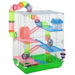 FURNIinspire 5 Tier Hamster Cage,Portable Carry Handle,Rat Gerbil Cage With Food Dish, Exercise Wheel,18"*11,75"*22.75" -Outdoor Kitchen & Living GUEST c4ed40db 7cbe 4bf5 836a 2738990357cd