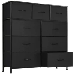 FURNIinspire Dressers 9 Drawer Fabric Tall Dresser Tower Closet Storage Chest Of Drawers For Bedroom Nursery, Black, 11.8"*39.37"*39.37" -Outdoor Kitchen & Living GUEST c8c7fac8 720a 48b4 969a 8cfa8c5c46b1