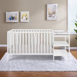 FURNIinspire Cribs Convertible Crib Baby Crib Baby Bed, Toddler Crib Changer Combo, 3 In 1 Crib Nursery Cribs For Bedroom, White, 71.5"*29.75"*35" 11 FURNIinspire Cribs Convertible Crib Baby Crib Baby Bed, Toddler Crib Changer Combo, 3 In 1 Crib Nursery Cribs For Bedroom, White, 71.5"*29.75"*35" -Outdoor Kitchen & Living GUEST c8ec711d 0ec6 400d 931b 464b3a6c8ee1