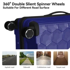 FURNIinspire Bag And Luggage Sets 3 Piece Travel Luggage With Rolling Wheels, Lightweight Hard Shell Suitcase Set, Blue, 20.08"*11.81"*30.12" 9 FURNIinspire Bag And Luggage Sets 3 Piece Travel Luggage With Rolling Wheels, Lightweight Hard Shell Suitcase Set, Blue, 20.08"*11.81"*30.12" -Outdoor Kitchen & Living GUEST c9ddc94b f232 42f2 8825 449564ab9e0e