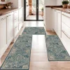 FURNIinspire Floor Mats Home 3 Piece Kitchen Rug Machine Washable Floor Mat For Living Room, Vintage Carpet, Non Slip, Blue, 60"*20" -Outdoor Kitchen & Living GUEST caa1c074 f3b7 4406 b43d 2e0658573806
