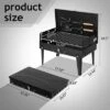 FURNIinspire Outdoor Grills, Griddles And Smokers Professional Square Charcoal Grill, Heavy Duty Portable BBQ System Patio, Black, 17.9"*12.79"*3.15" -Outdoor Kitchen & Living GUEST cbd34339 68a6 4197 a09a b0bd95cad5d2
