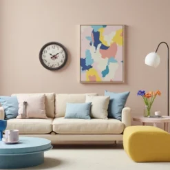 FURNIinspire Wall Clocks 20inch Round Aged Wall Clock Living Room Vintage Timepiece Hanging Clock Home Decor For Bedroom, Brown, 20"*20"*2.25" -Outdoor Kitchen & Living GUEST cd25f52b 5268 401c a1ac 338b8fa8d15c