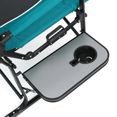 FURNIinspire Outdoor Portable Chairs Camping Chair Directors Chair, Oversized Portable Folding Chair With Side Table, Blue, 27.56"*24.41"*43.31" 6 FURNIinspire Outdoor Portable Chairs Camping Chair Directors Chair, Oversized Portable Folding Chair With Side Table, Blue, 27.56"*24.41"*43.31" - Image 4