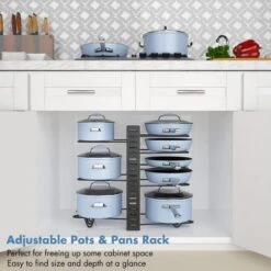 FURNIinspire Adjustable Pots And Pans Organizer Rack Cabinet Metal Pans Pots Lids Storage Holder Rack 3 DIY Kitchen Counter, Black, 15.99"*8.58"*2.34" 11 FURNIinspire Adjustable Pots And Pans Organizer Rack Cabinet Metal Pans Pots Lids Storage Holder Rack 3 DIY Kitchen Counter, Black, 15.99"*8.58"*2.34" -Outdoor Kitchen & Living GUEST d242b9db e39e 4399 b0a6 1e071c0aca80