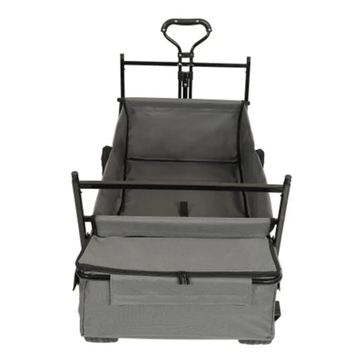 FURNIinspire Outdoor Serving Carts 480Lbs Collapsible Wagon With Canopy Lightweight Foldable Wagon With Mosquito Net, Black, 45.28"*22.83"*38.78" 6 FURNIinspire Outdoor Serving Carts 480Lbs Collapsible Wagon With Canopy Lightweight Foldable Wagon With Mosquito Net, Black, 45.28"*22.83"*38.78" - Image 4