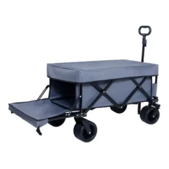 FURNIinspire Wheelbarrows And Lawn Carts Yard Cart Garden Cart, Collapsible Folding Wagon For Camping, Beach, Gray, 46.85"*22.05"*41.34" -Outdoor Kitchen & Living GUEST d2eab455 821f 406a adff 602b9bbe1e5b