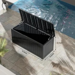 FURNIinspire Deck Boxes, Outdoor Storage Box With Waterproof Function For Gardening Tools, Pool Supplies, Patio Furniture, Black, 57.87"*32.24"*33.66" 9 FURNIinspire Deck Boxes, Outdoor Storage Box With Waterproof Function For Gardening Tools, Pool Supplies, Patio Furniture, Black, 57.87"*32.24"*33.66" -Outdoor Kitchen & Living GUEST d2f8e717 e615 4c60 b6df 66d0e45a4a4e