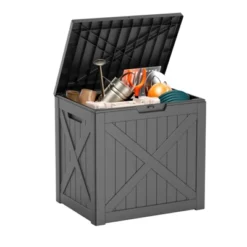 FURNIinspire Deck Boxes 32 Gallon Deck Box, Outdoor Storage Boxes, Storage Deck Box For Garden Tools, All Weather Use, Black, 17“*22”*21“ -Outdoor Kitchen & Living GUEST d3c31556 96ef 42a9 8993 e64f627b7053