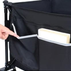 FURNIinspire Outdoor Serving Carts Foldable Garden Cart With Heavy-Duty Wheels 480lbs Load Capacity Portable For Camping, Black, 37.4"*23.03"*38.98" -Outdoor Kitchen & Living GUEST d4622c35 1275 45c7 a3e5 75056116a07d