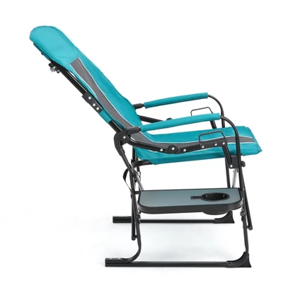 FURNIinspire Outdoor Portable Chairs Camping Chair Directors Chair, Oversized Portable Folding Chair With Side Table, Blue, 27.56"*24.41"*43.31" 3 FURNIinspire Outdoor Portable Chairs Camping Chair Directors Chair, Oversized Portable Folding Chair With Side Table, Blue, 27.56"*24.41"*43.31"