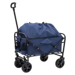FURNIinspire Outdoor Serving Carts Minimeetall Extention Collapsible Foldable Wagon Cart For Camping Shopping 225lbs, Blue, 25.98"*17.32"*37.4" -Outdoor Kitchen & Living GUEST d5d3b709 2607 48af 8a66 3b038bea4158