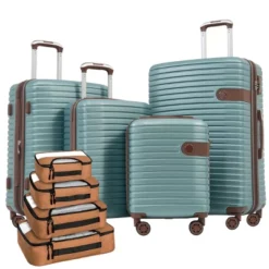 FURNIinspire Bag And Luggage Sets 4 Piece Luggage Set, Carry On Luggage Suitcase With 4 Packing Cubes, Travel Luggage, Blue, 16.69"*12.4"*29.72" -Outdoor Kitchen & Living GUEST d7bd2fb1 c5e2 4d3d 868a 5dc80707b987