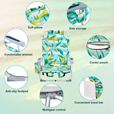FURNIinspire Outdoor Portable Chair Lightweight Frame With Extra Storage For Active Lifestyles, Lemon, 24.8"*25.6"*32.28" 5 FURNIinspire Outdoor Portable Chair Lightweight Frame With Extra Storage For Active Lifestyles, Lemon, 24.8"*25.6"*32.28" - Image 3
