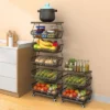 FURNIinspire Kitchen Rack Holder Metal Baskets With Wheels Stackable Storage Organizer For Dining Room Bathroom Fruit Cart, Black, 12.09"*7.02"*15.99" 1 FURNIinspire Kitchen Rack Holder Metal Baskets With Wheels Stackable Storage Organizer For Dining Room Bathroom Fruit Cart, Black, 12.09"*7.02"*15.99" -Outdoor Kitchen & Living GUEST db2e08d9 f1ff 4733 802b f1509c4ab708