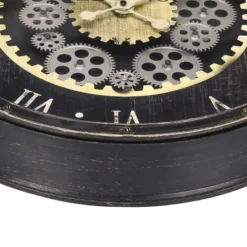 FURNIinspire Wall Clocks Round Gear Mechanism Wall Hanging Clock Living Room Decorative Timepiece Home Vintage Wall Decor, Brown, 20"*20"*3" -Outdoor Kitchen & Living GUEST db9af4f2 5dcb 4f02 b089 5cfb05a43cd9