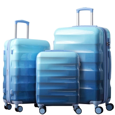 FURNIinspire Bag And Luggage 3 Piece Sets Carry On Luggage, Travel Luggage Set Hard Shell Suitcases With Wheels, Blue, 12.2"*19.7"*30.1" 7 FURNIinspire Bag And Luggage 3 Piece Sets Carry On Luggage, Travel Luggage Set Hard Shell Suitcases With Wheels, Blue, 12.2"*19.7"*30.1" - Image 5