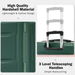 FURNIinspire Bag And Luggage Sets Luggage Set Travel Suitcase With Bags Spinner Wheels Abs Lightweight Suitcase, Green, 16"*10"*24" -Outdoor Kitchen & Living GUEST dccd2903 aed9 492e 96c8 af2ca4da6b52