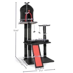 FURNIinspire Pet Tower Halloween Cat Tree Tower With Cat Condo, Scratching Board, Gothic Multi-Level Pet Furniture, Multicolored, 27.3"*29.25"*52.65" -Outdoor Kitchen & Living GUEST dd16b983 36cd 4418 afde 4d4c6413d1f8