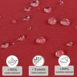 FURNIinspire Outdoor Seat Cushions 2 Pcs Set High Back Patio Chair Cushions, Solid Color Seat Cushion For Garden Porch, Red, 44"*22"*4" -Outdoor Kitchen & Living GUEST de527ded 05c4 4e00 9810 af1852d80068