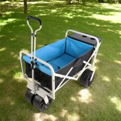 FURNIinspire Wheelbarrows And Lawn Carts Folding Wagon Garden Cart, Multi Function Garden Cart For Carrying, Black And Blue, 47“*20"*43" -Outdoor Kitchen & Living GUEST e0507d37 233c 4a05 845c 5e865b22567f