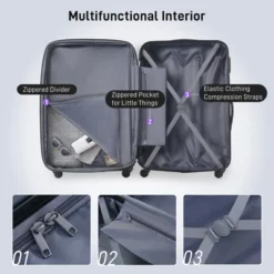 FURNIinspire Bag And Luggage Sets 3 Piece Luggage Set Spinner Suitcase With TSA Lock, Travel Options For Family Travel, Purple, 20" 24' 28" -Outdoor Kitchen & Living GUEST e15ba3f3 236a 4d8f b47e 2022685435a1