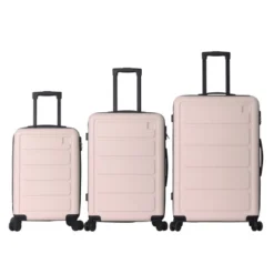 FURNIinspire Bag And Luggage Sets Hard Shell 3 Piece Suitcase Set, Travel Luggage Business Suitcases With Wheels, Pink, 19.88"*10.63"*29.92" -Outdoor Kitchen & Living GUEST e25488d1 ba02 4564 acca bdfb42f6e552