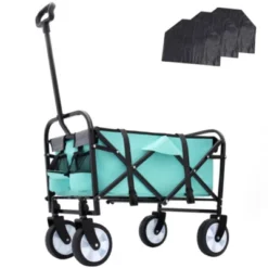 FURNIinspire Outdoor Serving Carts Foldable Wagon Cart Beach Wagon Utility Wagon Grocery Cart 3pcs Plastic Liner Cover, Blue, 25.98"*17.32"*37.4" -Outdoor Kitchen & Living GUEST e2f5a1ef 47a5 4e72 80b1 7a110733f0ca