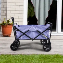 FURNIinspire Outdoor Serving Carts 220Lbs Collapsible Folding Beach Wagon Cart Wagons Carts Heavy Duty Foldable, Purple, 35.43"*23.47"*22.44" -Outdoor Kitchen & Living GUEST e366a478 e78c 40dc aa9c be6e533897f2