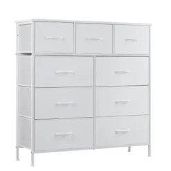 FURNIinspire Dressers 9 Drawer Fabric Tall Dresser Tower Closet Storage Chest Of Drawers For Bedroom Nursery, White, 11.8"*39.37"*39.37" -Outdoor Kitchen & Living GUEST e3721fdc e4ca 469f 9bb0 1b6688dfae2c