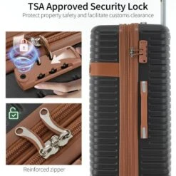 FURNIinspire Bag And Luggage Sets 4 Piece Luggage Set, Carry On Luggage Suitcase With 4 Packing Cubes, Travel Luggage, Black, 16.69"*12.4"*29.72" -Outdoor Kitchen & Living GUEST e3f08cd0 c4f7 46a7 a49d b83b2969e81f