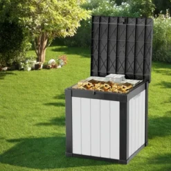 FURNIinspire Deck Boxes 50 Gallon Deck Box, Outdoor And Indoor Storage Container, Waterproof Resin Storage Bin, Black And White, 22“*22”*24“ 11 FURNIinspire Deck Boxes 50 Gallon Deck Box, Outdoor And Indoor Storage Container, Waterproof Resin Storage Bin, Black And White, 22“*22”*24“ -Outdoor Kitchen & Living GUEST e485dd86 d13c 42fa ba1d f35e984c9e4d