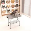 FURNIinspire Pet Grooming Tools Foldable Pet Grooming Table For Pet Large Dogs And Cats With Adjustable, Bathing Station, Sliver, 38"*23.6"*65.5"