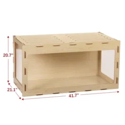 FURNIinspire Pet Crates And Houses, Small Animal Cage, Transparent For Interior View, Brown, 41.73"*21.06"*20.67" -Outdoor Kitchen & Living GUEST e75804fb 9b56 40ed a6bb aa6c24466ab6