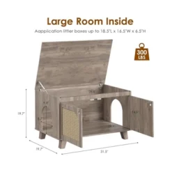 FURNIinspire Pet Crates And Houses, Hidden Cat Crates With Storage Removable Scratcher, Modern Pet Crates For Home, Gray, 31.5"*19.7"*19.7" -Outdoor Kitchen & Living GUEST eb5ec4b2 6e90 44f0 ac65 af1bf2acc3d5