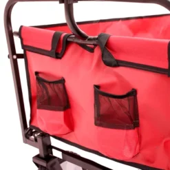 FURNIinspire Wheelbarrows And Lawn Carts Multi-Purpose Outdoor Utility Cart, Foldable Wagon With Metal Frame And Handle, Red, 41“*21"*47" -Outdoor Kitchen & Living GUEST ec1232cc da45 4178 90b1 bfba7ec82b52