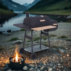 FURNIinspire Outdoor Grills, Griddles And Smokers Charcoal Grill And Smoker Combo For Backyard BBQ With Wheels, Black, 40.25"*14.25"*14.25" 11 FURNIinspire Outdoor Grills, Griddles And Smokers Charcoal Grill And Smoker Combo For Backyard BBQ With Wheels, Black, 40.25"*14.25"*14.25" -Outdoor Kitchen & Living GUEST ed3a0cf4 2eef 4a2a ad2e a71061e91202