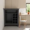 FURNIinspire Wine Racks Bar Cabinet, Wine Cabinet, Sideboard Kitchen Cupboards With Open Shelf, Wine Rack, Black, 17.7"*32.5"*37.07" -Outdoor Kitchen & Living GUEST ed9165b3 88fa 4788 9dd2 1359d9cdff24