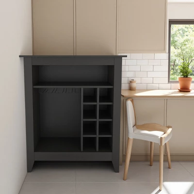 FURNIinspire Wine Racks Bar Cabinet, Wine Cabinet, Sideboard Kitchen Cupboards With Open Shelf, Wine Rack, Black, 17.7"*32.5"*37.07" 3 FURNIinspire Wine Racks Bar Cabinet, Wine Cabinet, Sideboard Kitchen Cupboards With Open Shelf, Wine Rack, Black, 17.7"*32.5"*37.07"