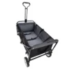 FURNIinspire Outdoor Serving Carts Collapsible Foldable Wagon Cart With Strapping System Beach Wagon Utility Cart, Black, 35.04"*21.65"*38.98" -Outdoor Kitchen & Living GUEST efe96caa 4f49 4b16 9295 a90a01ea0fd8