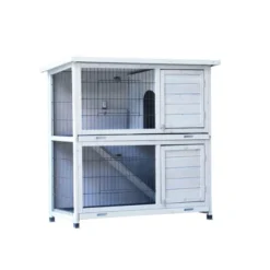 FURNIinspire Rabbit Hutch Outdoor, 2-Story Rabbit Cage Indoor With Run, Bunny Cage With 2 Removable No-Leak Trays, Non-Slip Ramp, 41"*19.7"*40.55" -Outdoor Kitchen & Living GUEST f42257a4 83e2 496d a5df dd1657c1f068