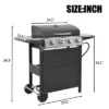 FURNIinspire Outdoor Grills, Griddles And Smokers Professional 4 Burner Gas Grill, Stainless Steel BBQ With Pizza Oven, Black, 27.2"*18.1"*15"