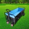 FURNIinspire Wheelbarrows And Lawn Carts Large Capacity Folding Cart Extender Wagon Cart, Lawn Cart For Picnic, Shopping, Black And Blue, 53“*21"*41" -Outdoor Kitchen & Living GUEST f56cf79f d0ce 4229 ab20 cdf5aa36b8ee